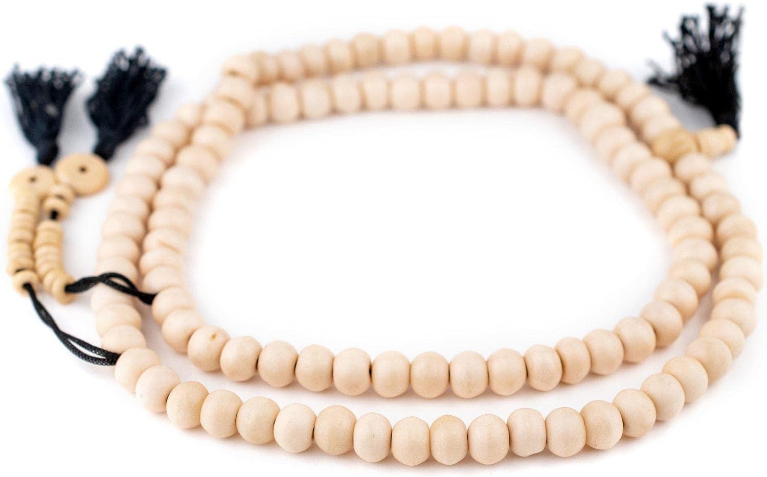 The Bead Chest Pastel Orange Bone Mala Beads 10mm Nepal Round Large Hole 34 Inch Strand