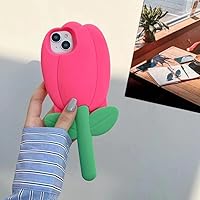 Vista 2 de Fundas para teléfono Kawaii compatibles con iPhone 13 Pro Max, linda funda de flores de tulipán de dibujos animados 3D de silicona suave para iPhone