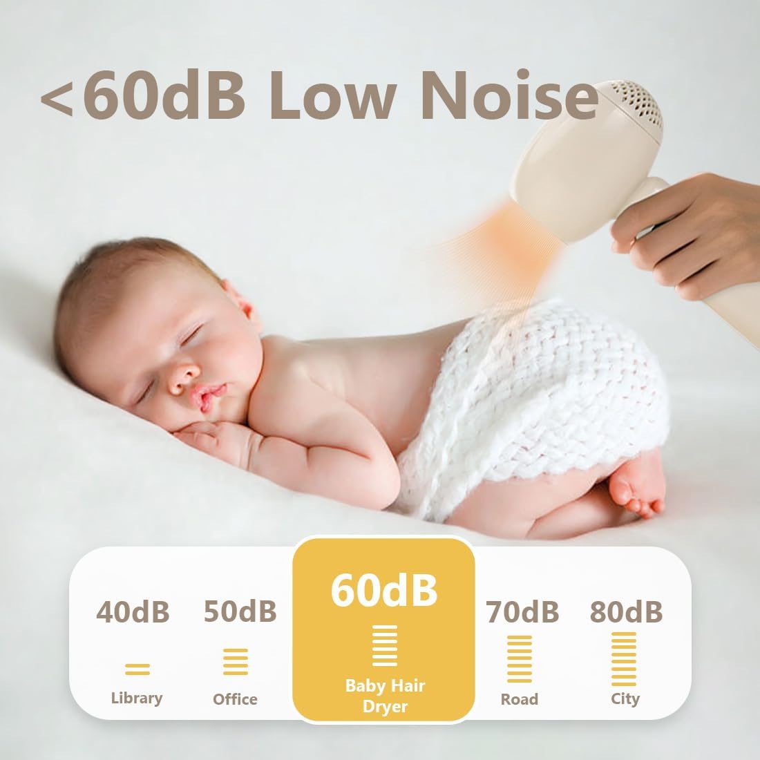 NUFR Cordless Hair Dryer for Kids with Charging Base, Quiet Portable Mini Travel Blow Dryer for Hair Delicate Skin 3 Speed Settings, Low Heat Gentle Airflow Rechargeable Small Home Hair Dryer - Image 5