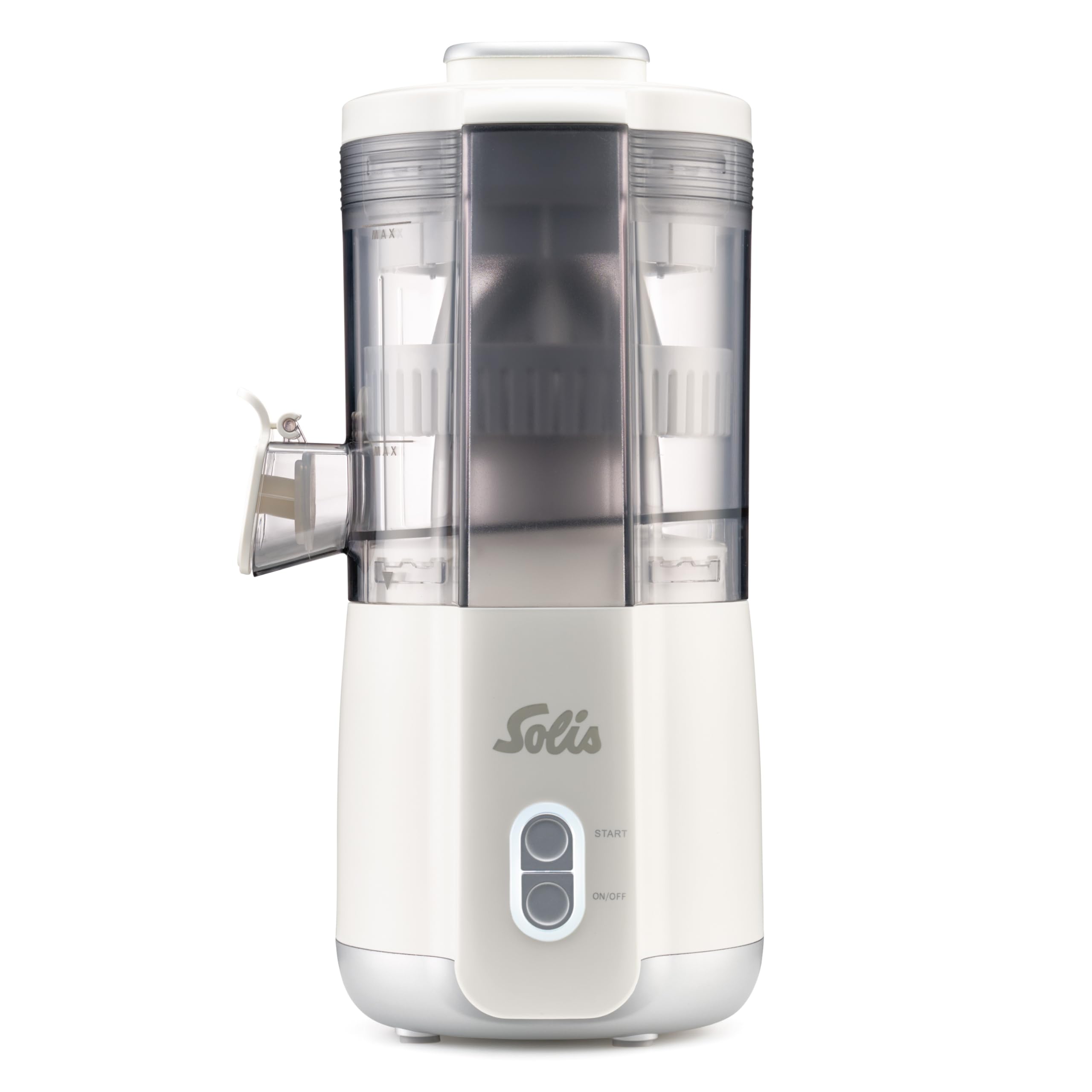 Solis Multi-Juicer – elektrischer Entsafter für Zitrusfrüchte, Äpfel & Melonen – automatische Saftpresse mit 2 Presskegeln – BPA-frei, spülmaschinengeeignet, kompakt – für frischen Vitamingenuss
