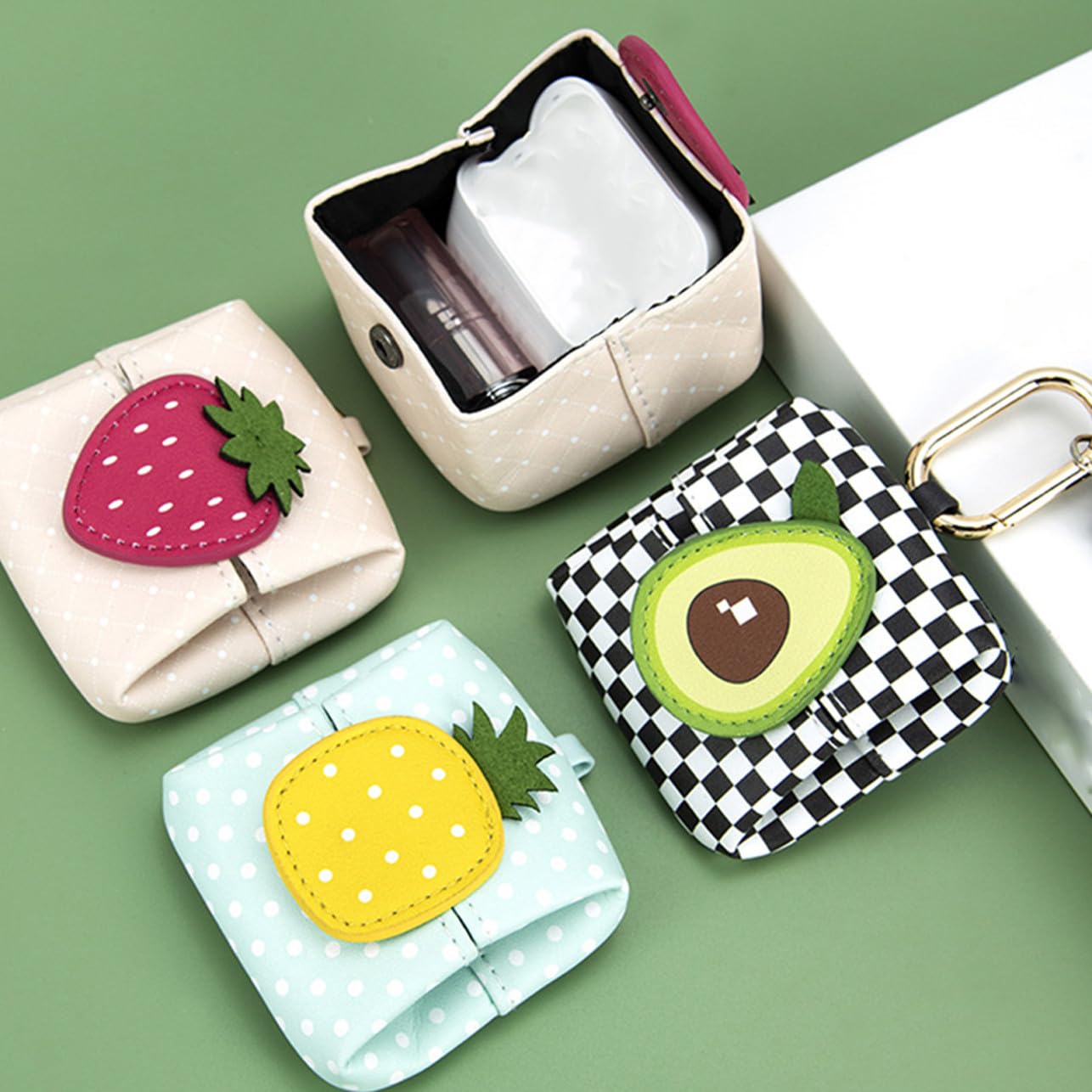 HOMSFOU 4 Piezas Mini Bolsa de Almacenamiento Monedero pequeño Auriculares inalámbricos Bolsas almacenaje Bolsas de Almacenamiento Caja de Auriculares Estuche para Auriculares Hardware