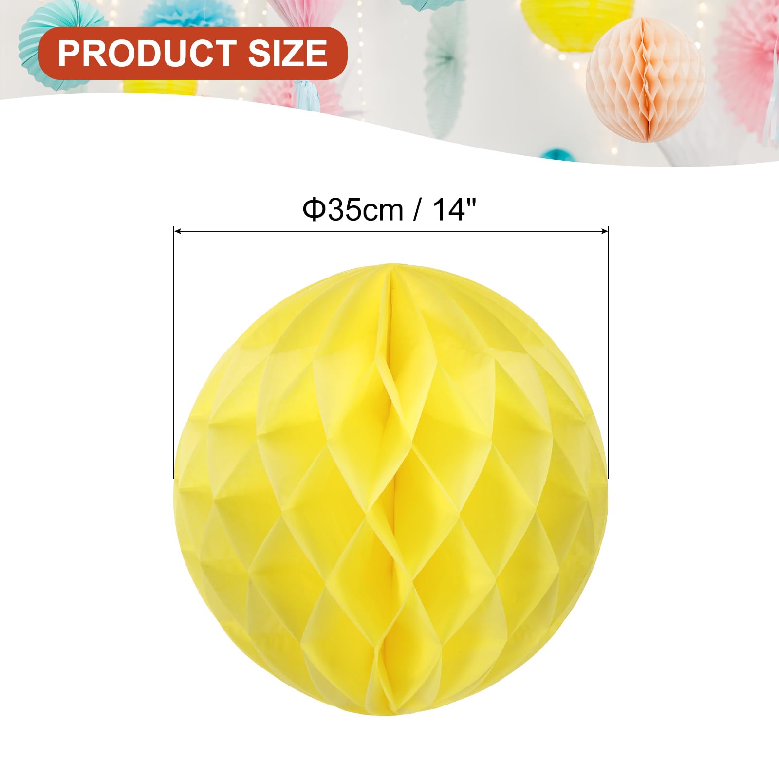 PATIKIL Pompones De Flores De Papel De 14 Pulgadas 10 Paquetes Decoración Colgante Para Fiestas Bodas Cumpleaños Decoración Del Hogar Decoración De Fondo Amarillo