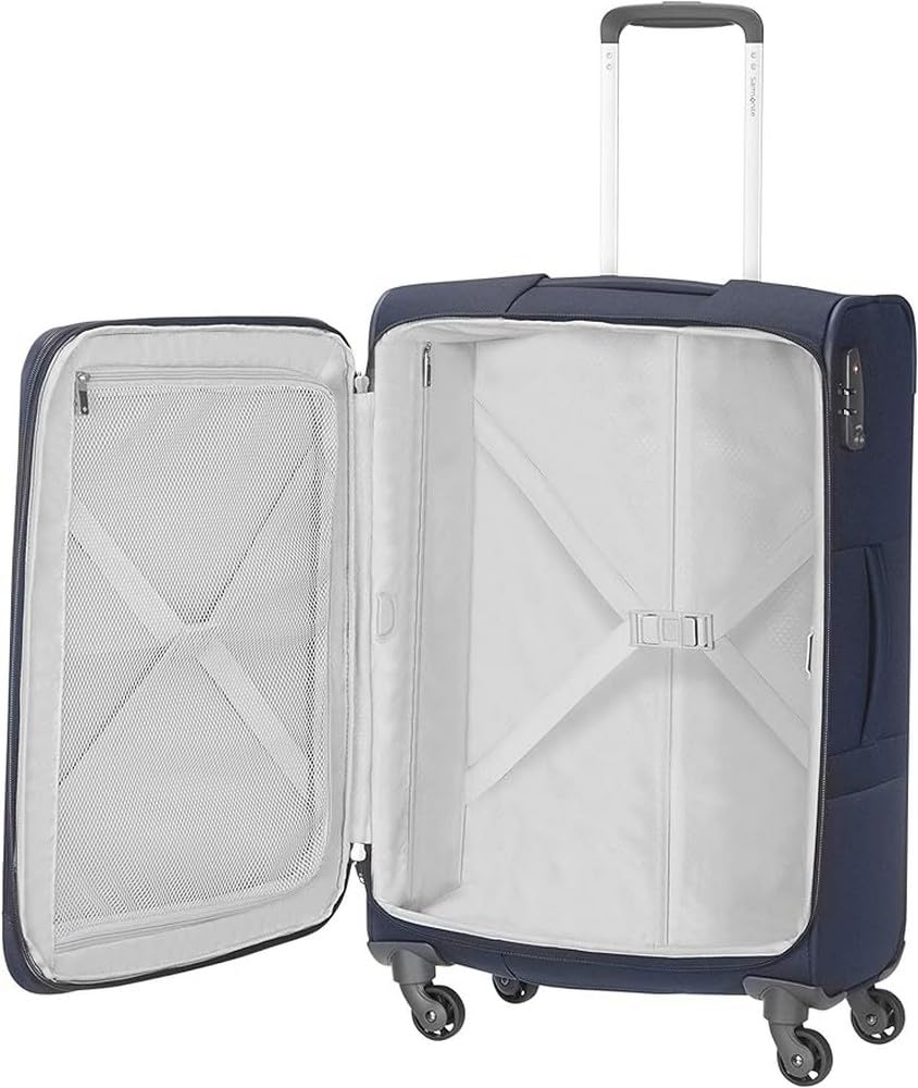 Samsonite Base Boost Spinner L Valigia Espandibile.78 cm, 105/112.5 Litri, con lucchetto TSA, Blu (Navy Blue)