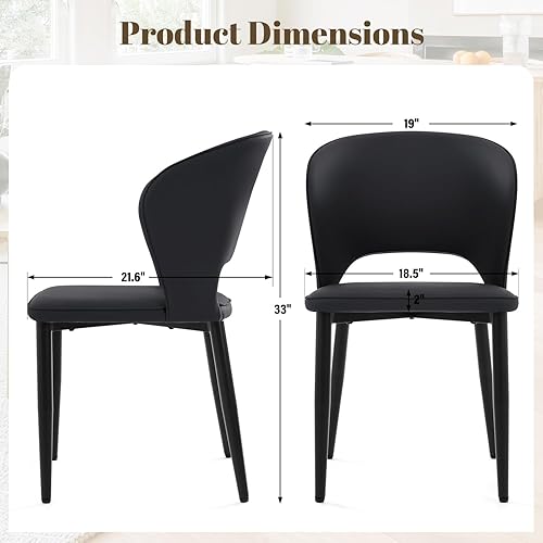 Miniatura 2 de Homcosan Juego de 4 sillas de comedor, modernas sillas de cocina con estructura cruzada y exquisito diseño de tuberías, fácil montaje, sillas de