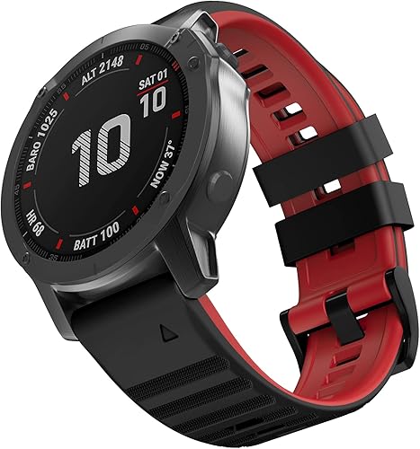 Compatible con Garmin Fenix 66 Pro Band 0.866 pulgadas (0.866 in) Correa de silicona suave de fácil ajuste para relojes inteligentes Fenix 5