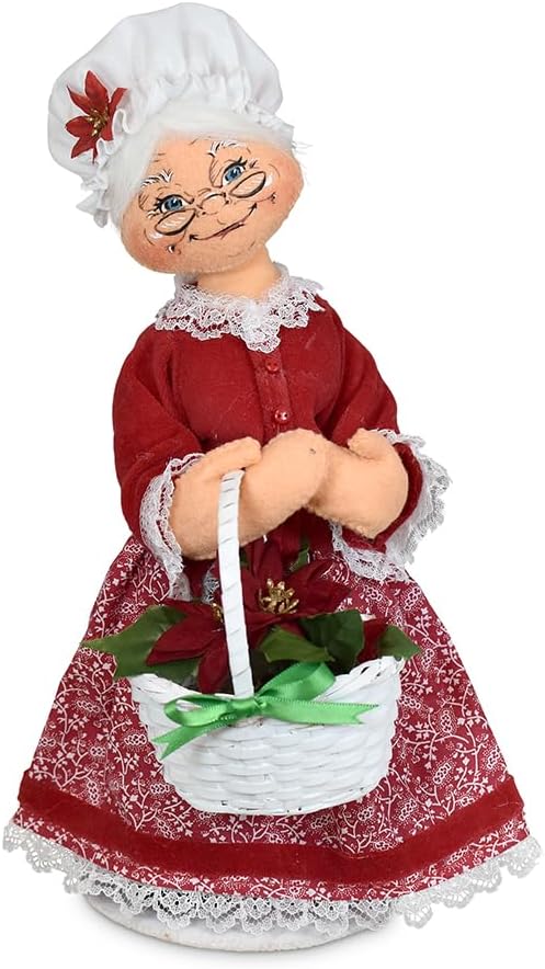 Annalee Poinsettia Mrs. Santa, 13 inch Collectible Figurine