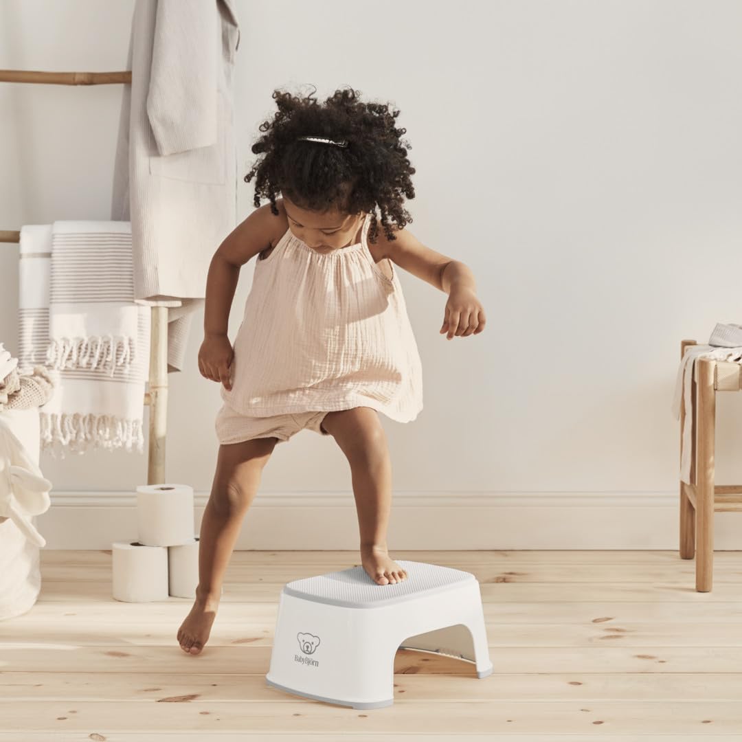 Bundle of BabyBjörn Pot Fauteuil, Blanc/Gris + Marchepied, Blanc/Gris