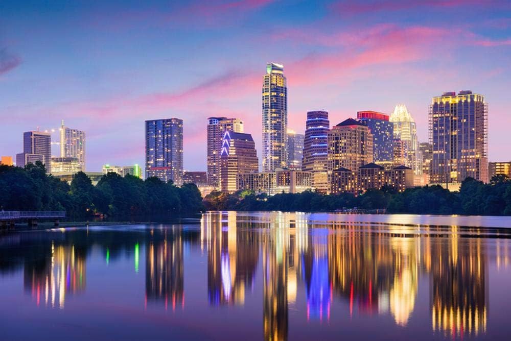 Wallmonkeys Austin Texas Skyline Wall Mural Peel and Stick Vinyl Graphic (48 in W x 32 in H) WM525622