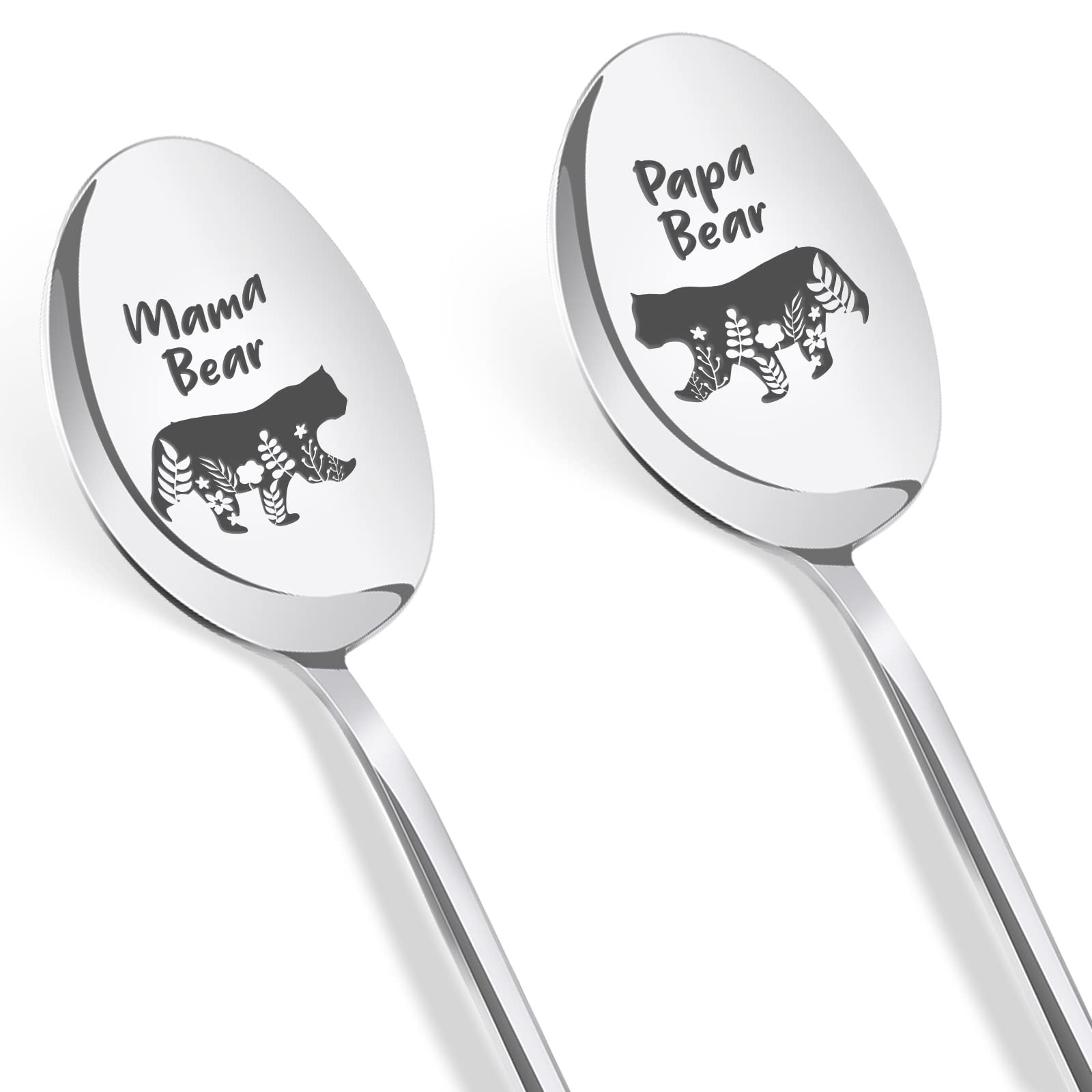 Birthday Gifts for Mum and Dad - Funny 2Pcs Stainless Steel Shovel Spoons, Mum and Dad Ice Cream Spoons Present, Birthday Valentines Day Anniversary Mothers Day Thanksgiving Day Gifts for Mum Dad