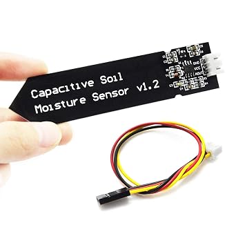 Hailege 5pcs Capacitive Soil Moisture Sensor Module Wide Voltage 3.3~5.5V With Cable Wire for