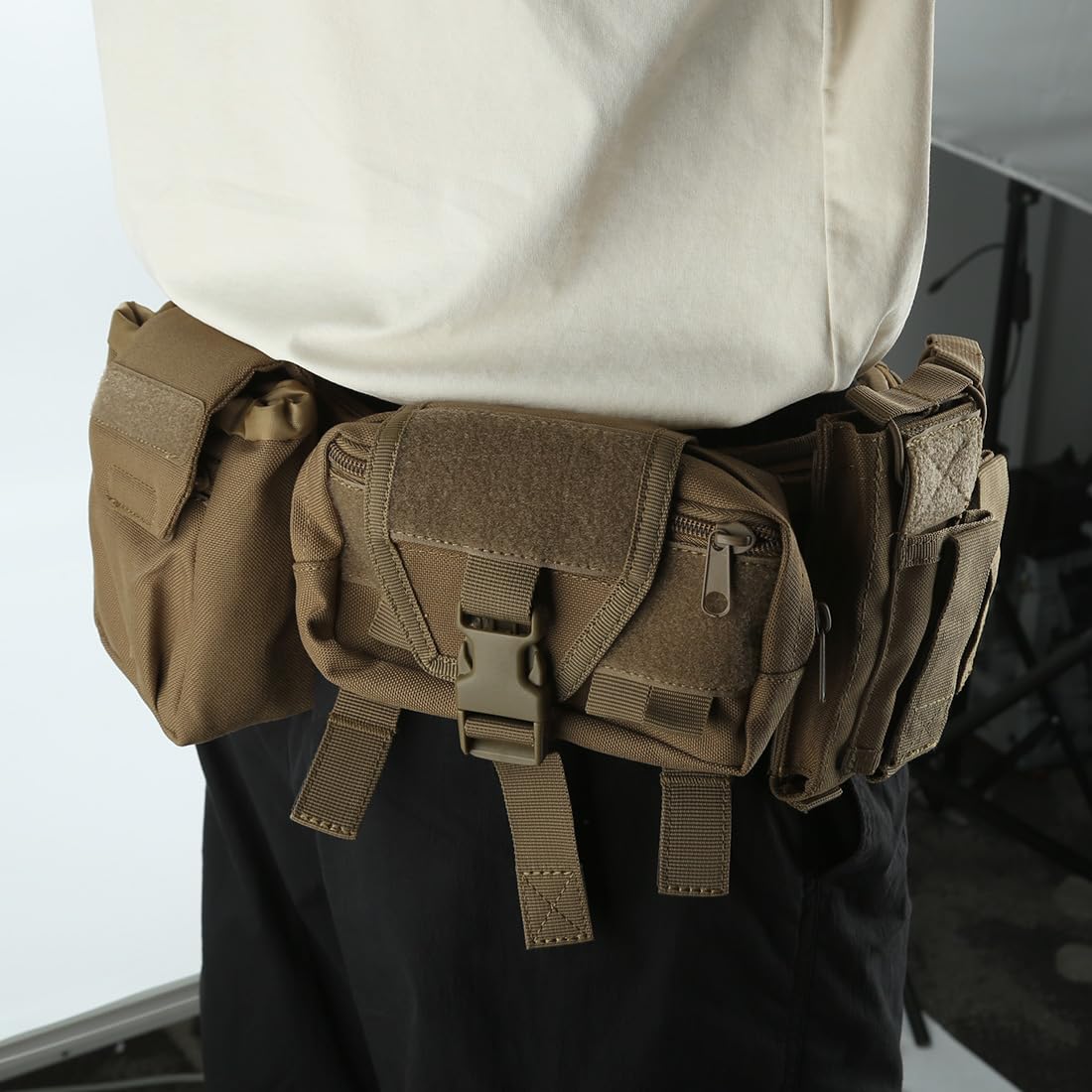 Ceinture tactique Metalakaer 5 en 1 poche à cartouche amovible réglable en nylon molle patrouille en plein air multifonctionnelle pochette