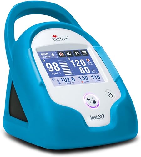 Vista 10 de SunTech Vet30 Monitor de signos vitales continuos veterinarios con Masimo Sp02 (verde rana arbolada)