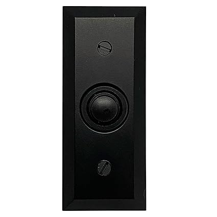 Newhouse Hardware Rectangular Recessed Wired Metal Doorbell Button in Black BT6BV, Rectangular Push Button for Doorbell Chime, Buzzer or Ringer, Door Bell Button Only, Buzzer Button with Beveled Edges