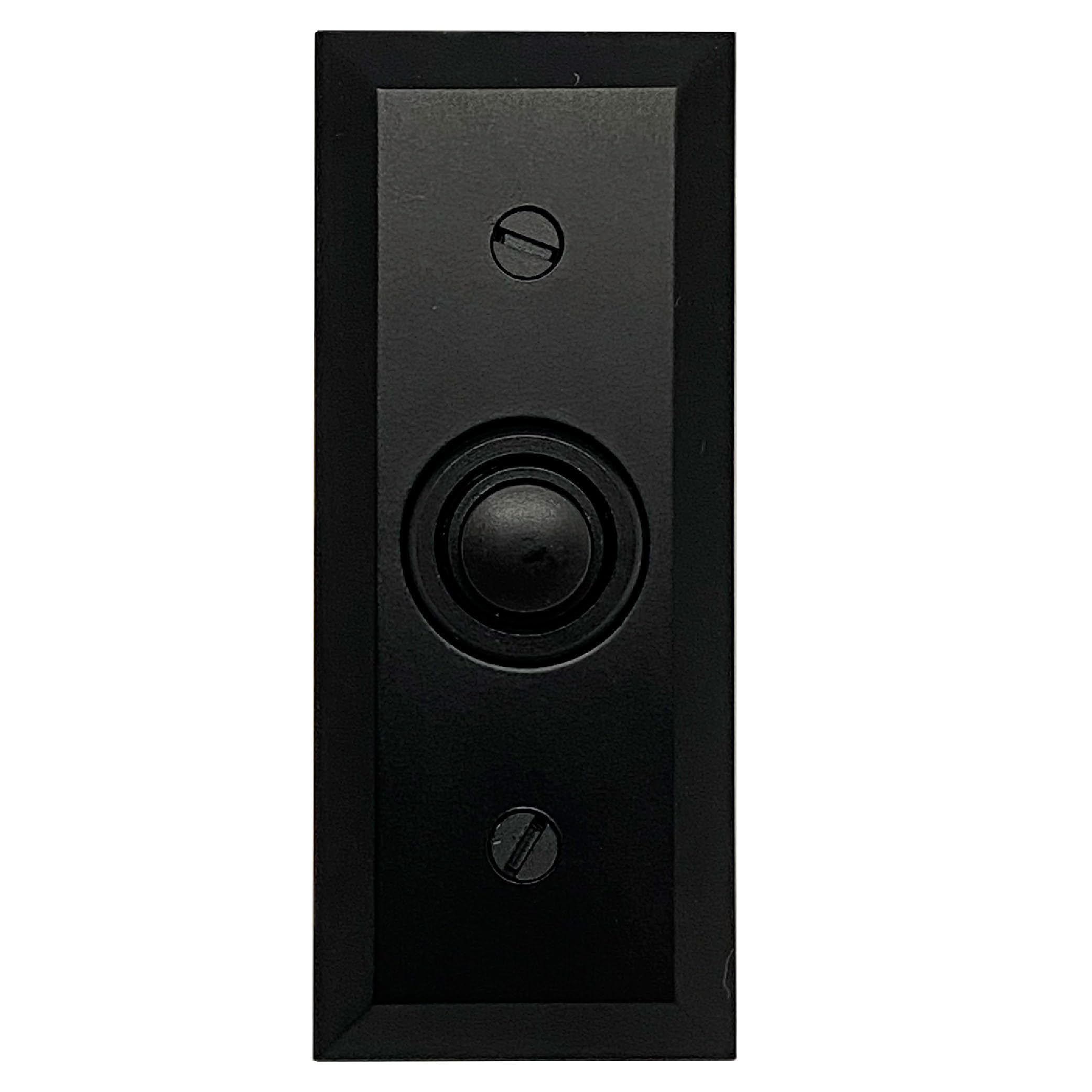 Newhouse Hardware Rectangular Recessed Wired Metal Doorbell Button in Black BT6BV, Rectangular Push Button for Doorbell Chime, Buzzer or Ringer, Door Bell Button Only, Buzzer Button with Beveled Edges