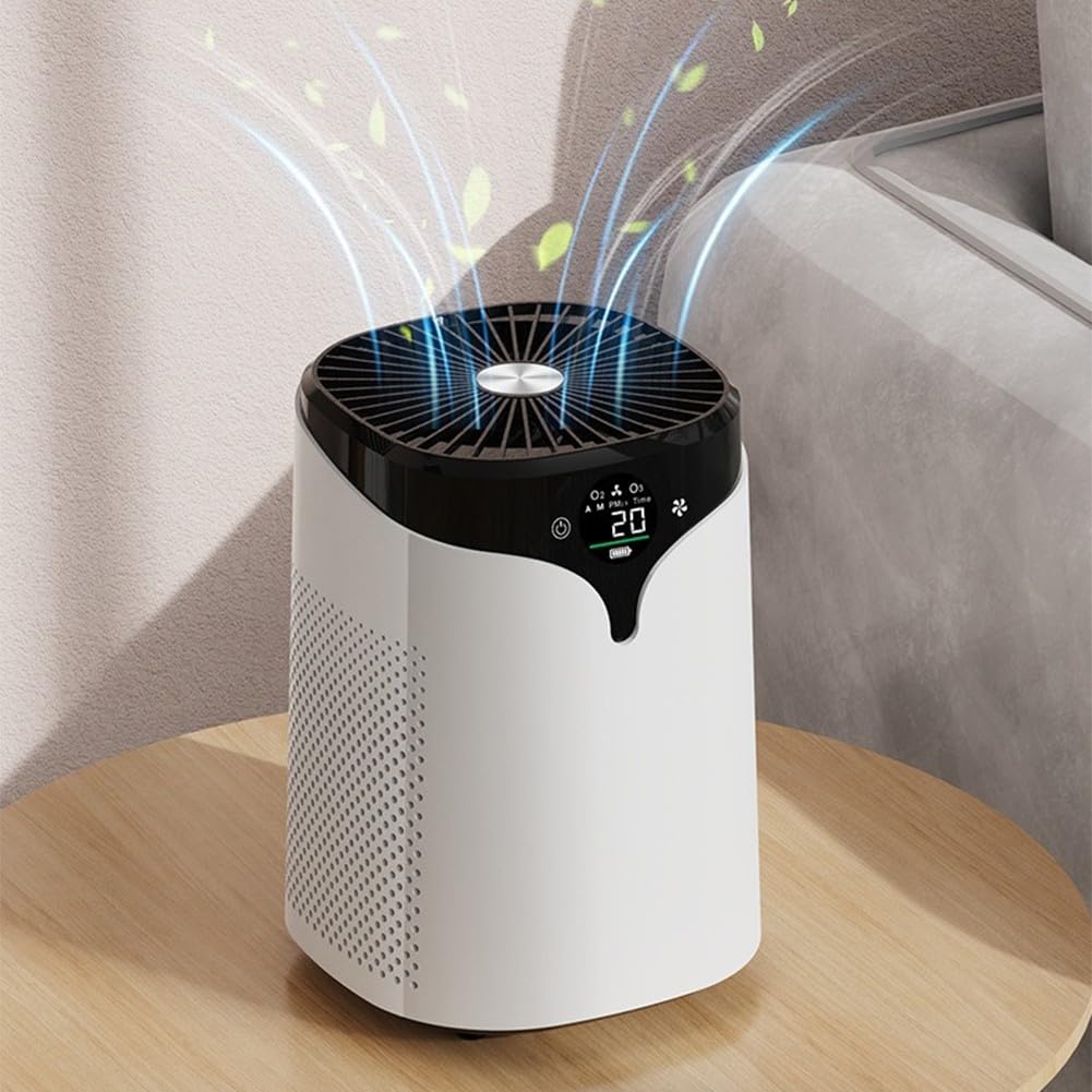 Purificador de aire, barra de oxígeno de iones negativos, removedor de olores formaldehído para esterilizador eliminador para dispositivo de limpieza de aire de escritorio en casa y oficina