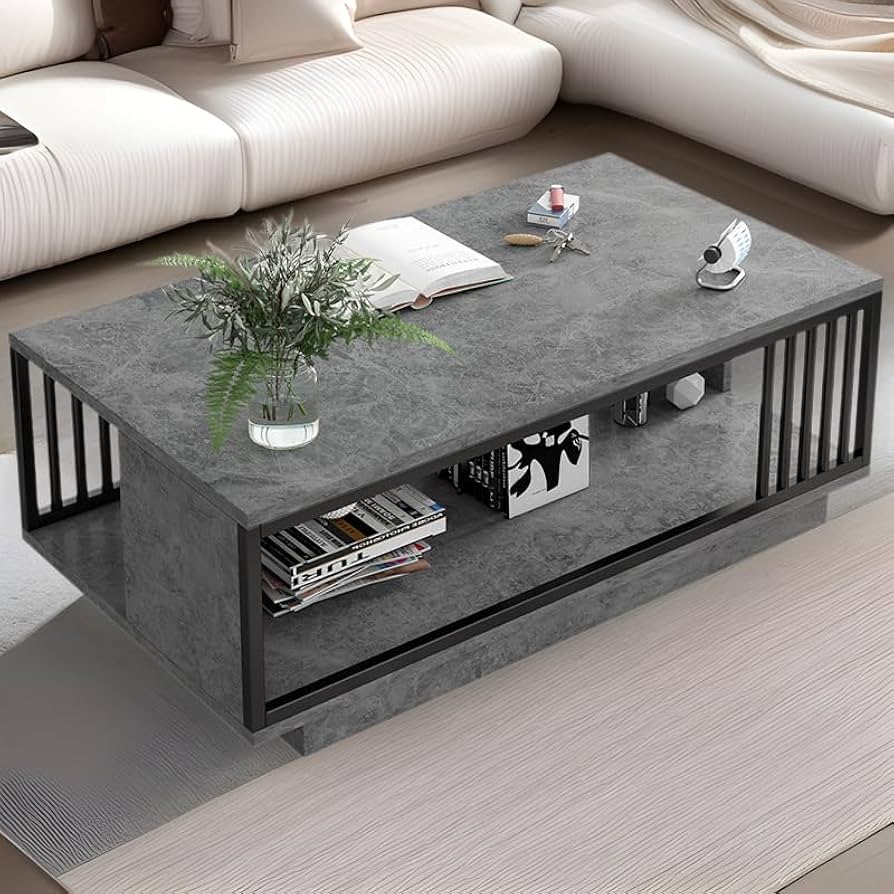 完成品　大理石柄　ローテーブル(完成品)　2段　収納 LOWYA テーブル ローテーブル おしゃれ リビング 収納 完成品