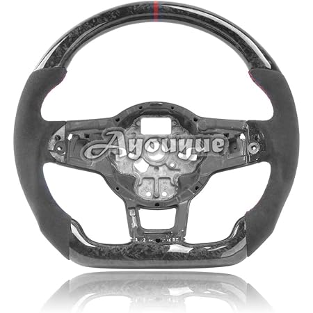 Amazon Com For Golf 7 Forged Carbon Fiber Steering Wheel With Alcantara For V W Golf 7 Gti Golf R Mk7 Mk7 5 Dsg Mt 12 17 Red Center Stripe Red Stitching Automotive