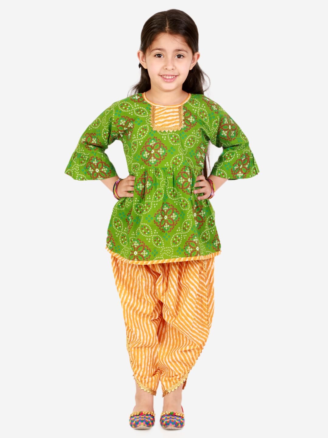Superminis Baby Girls Peplum Kurti with Dhoti Style Salwar Ethnic Dress