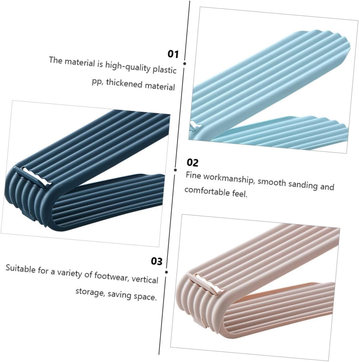 4pcs Double Layer Shoe Stacker Organizers for Space-Saving Storage Closet Entryway Garage Shoe Holders Random Colors