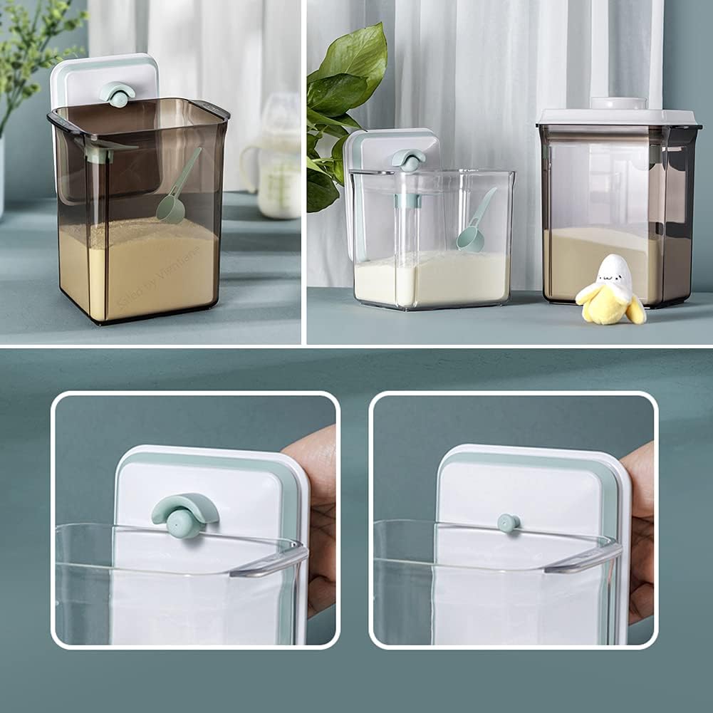 Dispenser per latte in polvere. Contenitore portatile per latte in polvere per alimenti. Sigillante resistente all'umidità per conservare latte in polvere e alimenti.