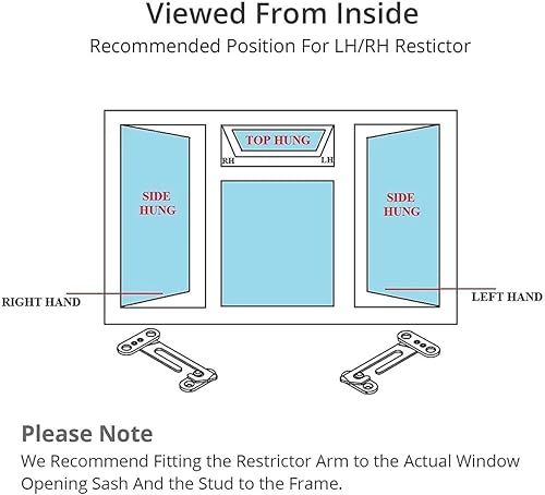 Miniatura 9 de Limitador de ventana, acero inoxidable abatible, limitador de ventana deslizante, tapón de bloqueo de seguridad, accesorios de captura de accesorios