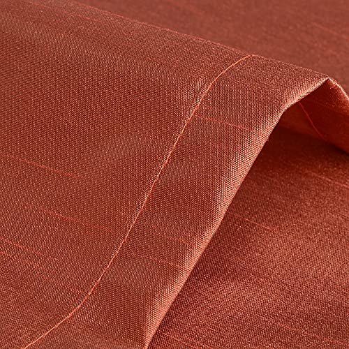 Ruthy's Textile 2 - Piece Semi Sheer Faux Silk Grommet Curtains Window Panels For Home Living Room/Bedroom - 54" By 84" Inch Long - Spice #TOP3