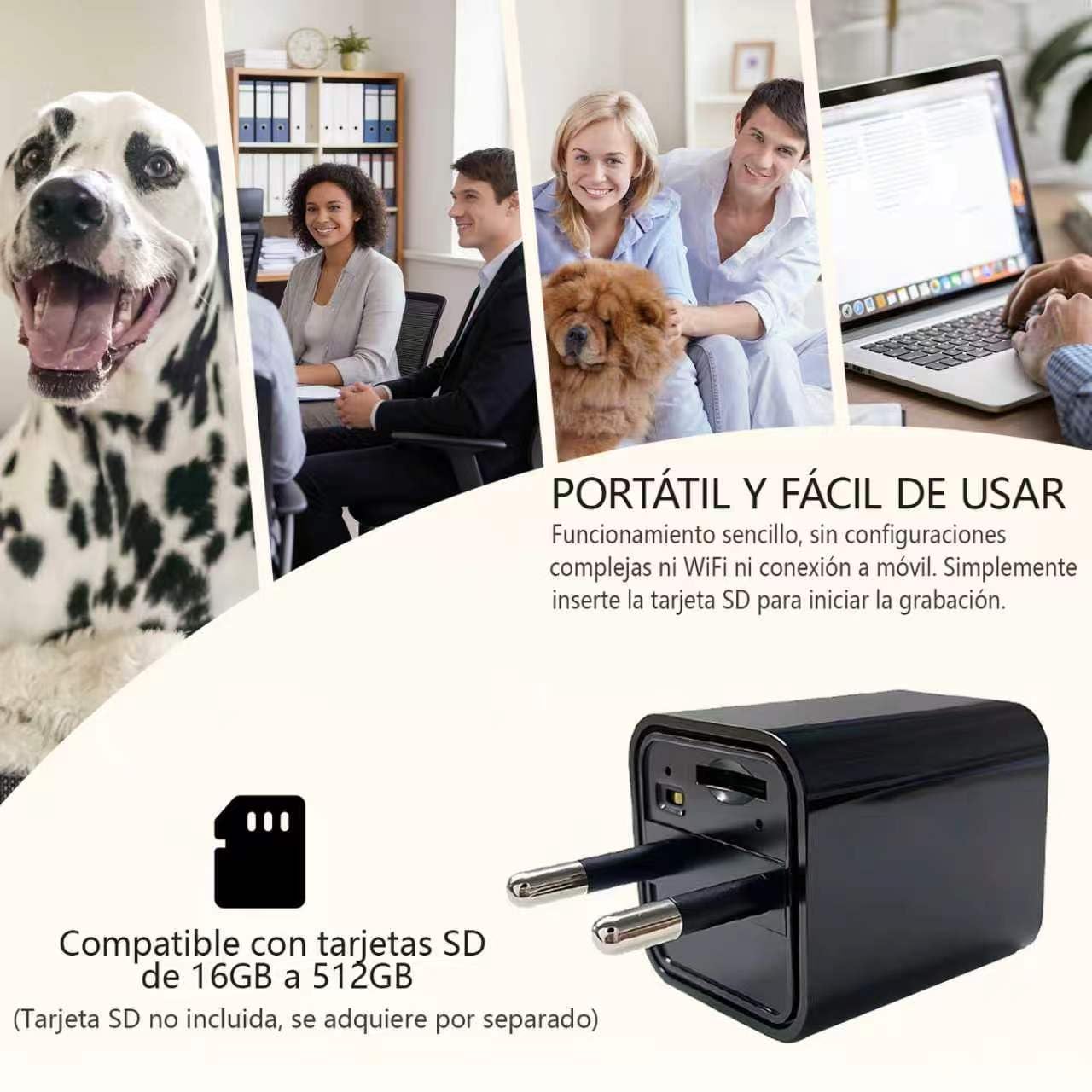 Mini Cámara Oculta, Cámara Espía de Alta Definición 1080P, Compatible con Grabación Continua y Detección de Movimiento, Adecuada para Uso Doméstico Interior y Vigilancia en Oficinas, no necesita WiFi