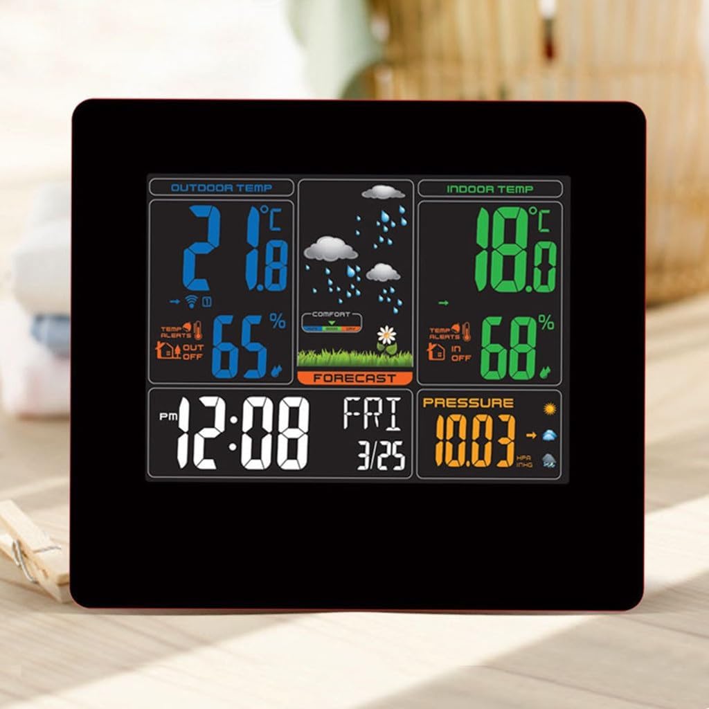 Creative LCD Electronic Clock Weather Weather Forecast Projection Multifunctional Alarm