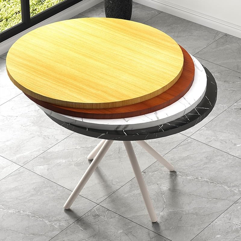 SYYXHC Wood Table Top for Patio Coffee Dining Garden Table, Round Living Room Tabletop, 16" 20" 24" 28" 32" 36" Versatile Countertop(Black Stone Vein,50cm/19.6in)