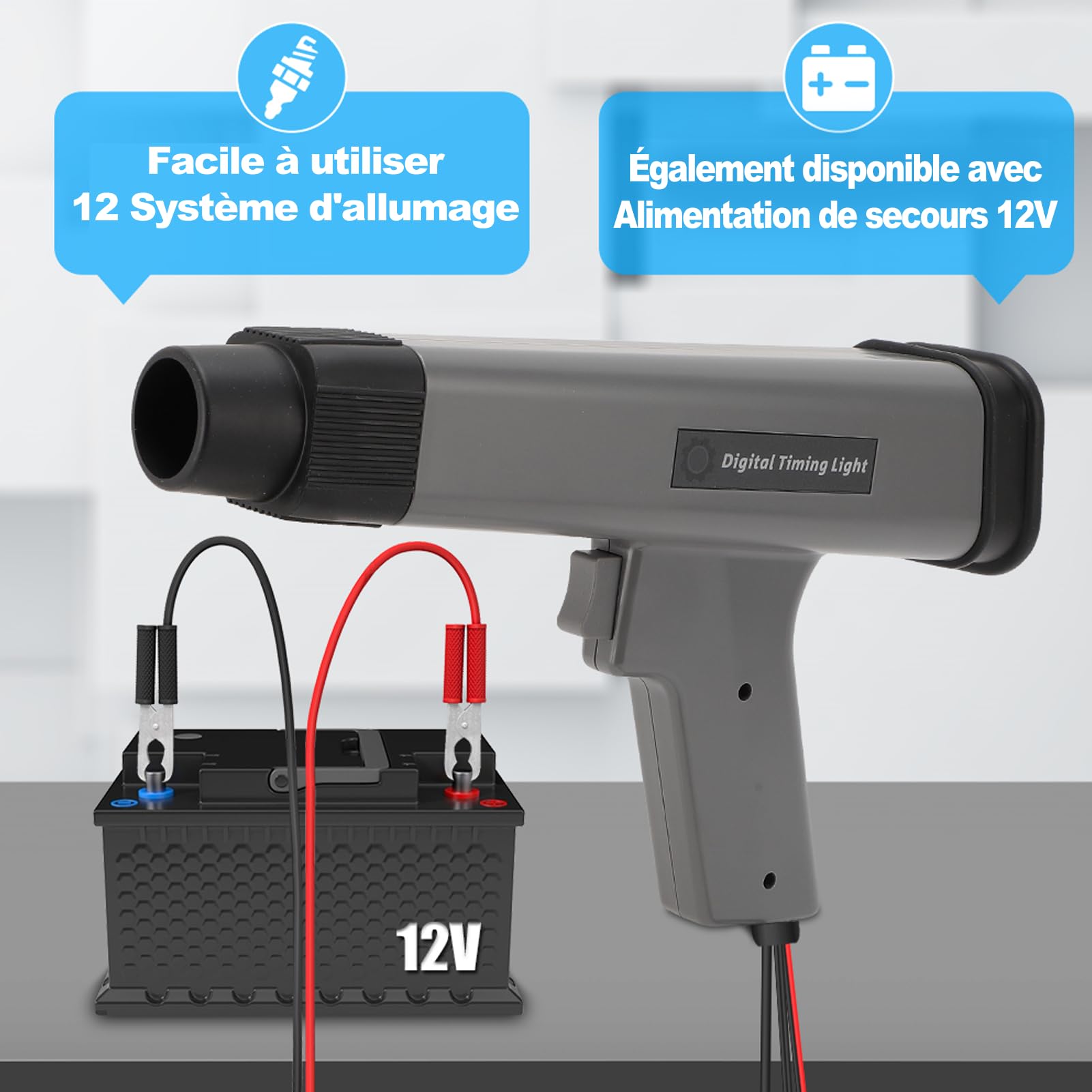 Lampada di sincronizzazione per auto e moto, lampada di sincronizzazione di accensione LED 12 V, lampada di sincronizzazione stroboscopica induttiva per auto, tosaerba, aereo, marina