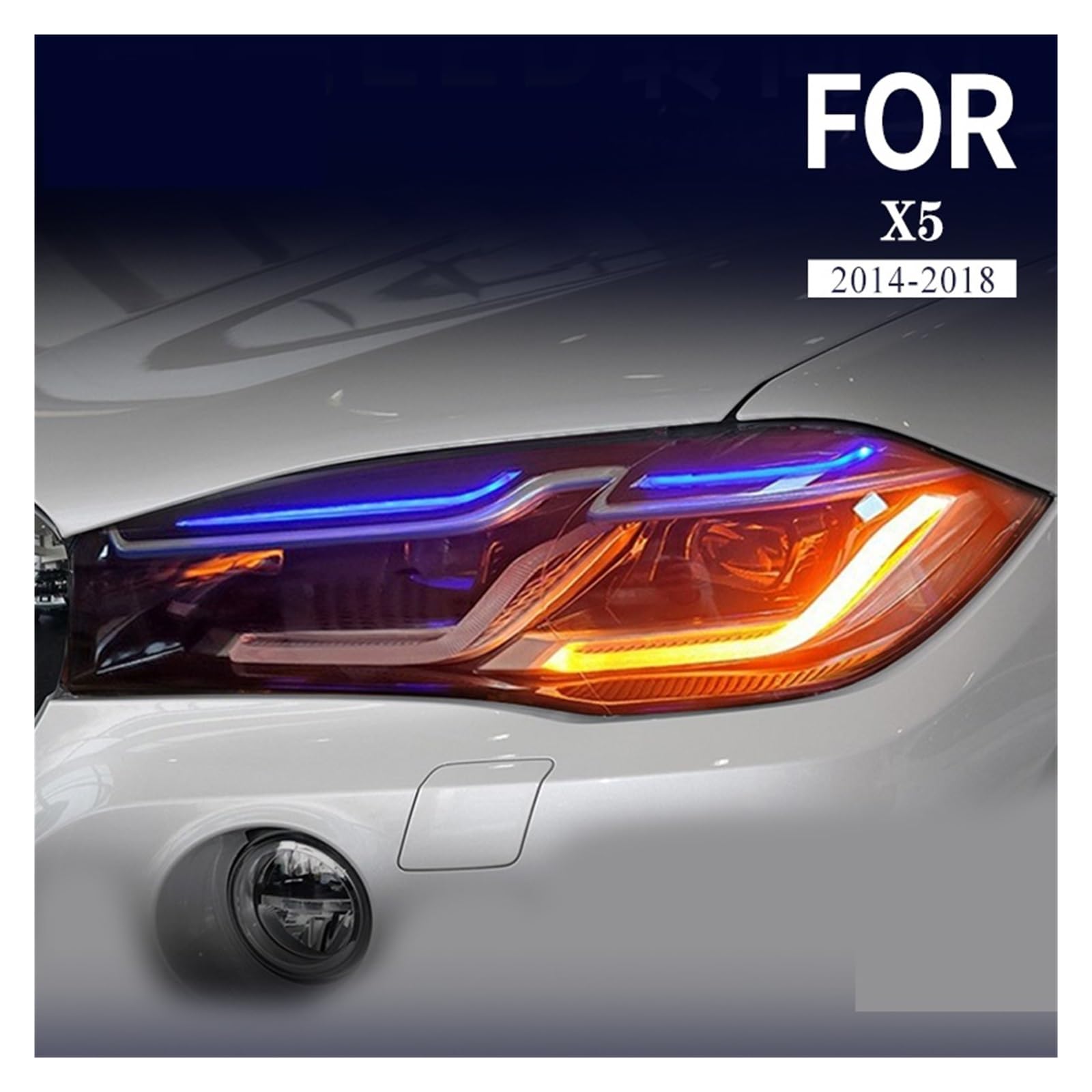 Samochód motoryzacja kompatybilny z BMW X5 X6 reflektory LED F15 F16 lampa czołowa Car Styling sygnał DRL obiektyw projektora motoryzacja 2014-2018