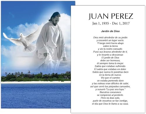 Tarjetas Funerales De Recordatorio (50 tarjetas) FPC1227ES Bajo la vista de Dios