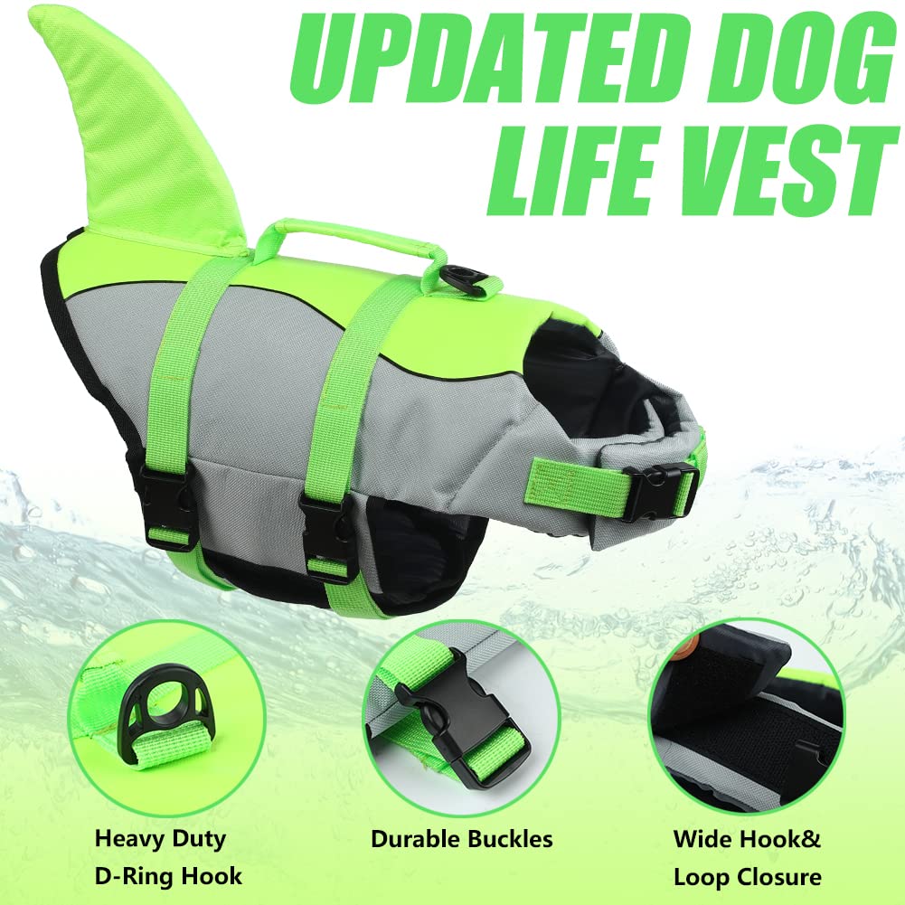 EMUST Giubbotto Salvagente Cane, Ristop Salvagente per Cani, Leggero Giubbotto Salvagente per Cani, Il Verde L