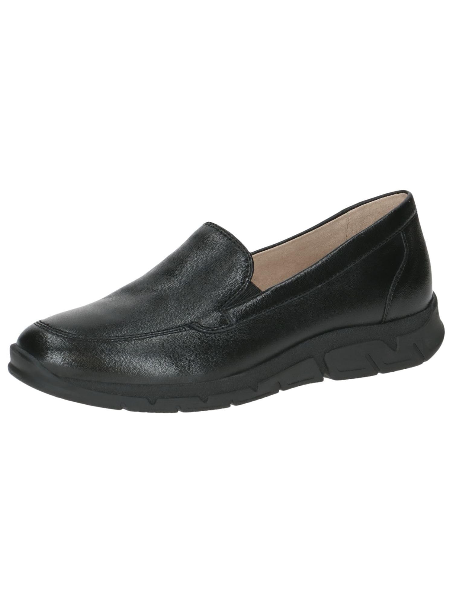 CAPRICE Women's Leather Loafers Elegant, Black (Black Nappa), 6 UK
