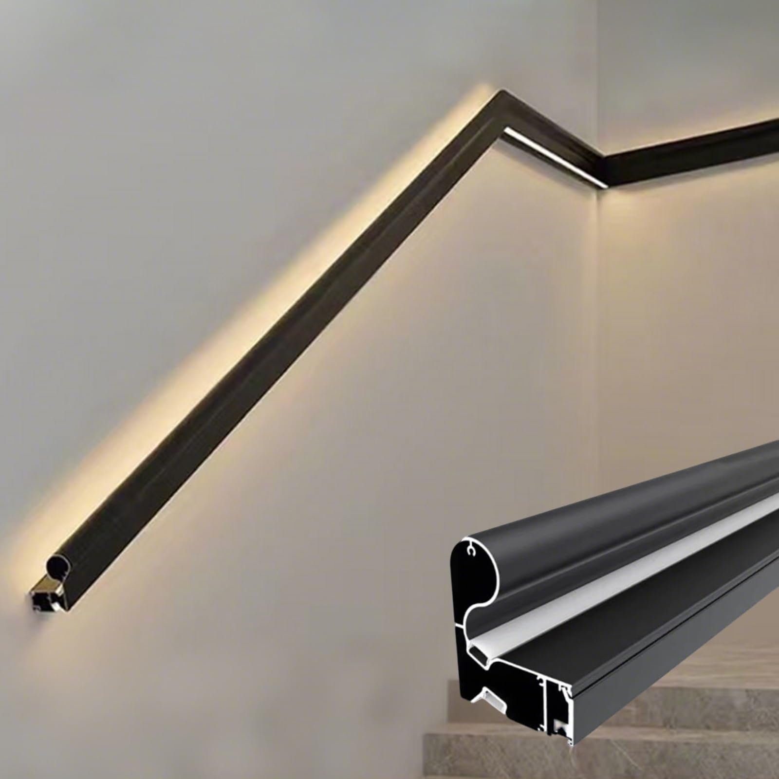 Solución de iluminación LED para barandillas de escaleras para interiores para espacios modernos