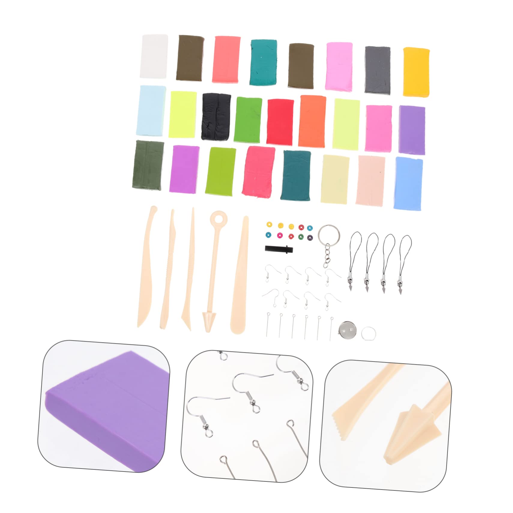 VILLCASE Kit de Manualidades Arcilla de Modelado Herramienta de Esculpir para Arcilla Polimérica Colorida para Hacer Llaveros y Pendientes Adultos