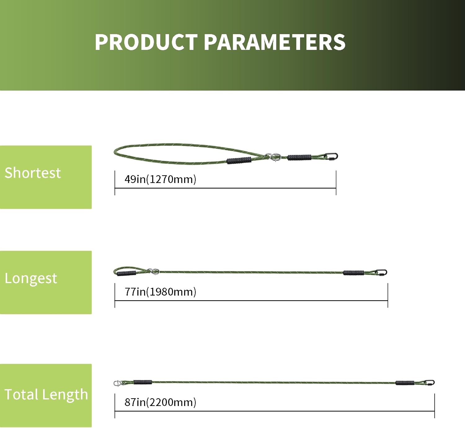 Heavy Duty Tree Swing Ropes Hammock, Hanging Straps, Adjustable Extendable for Outdoor Swings Hammock Playground Set Accessories, 7.25ft(87") of 2, Green 3 61WpkFBaLqL. AC SL1500