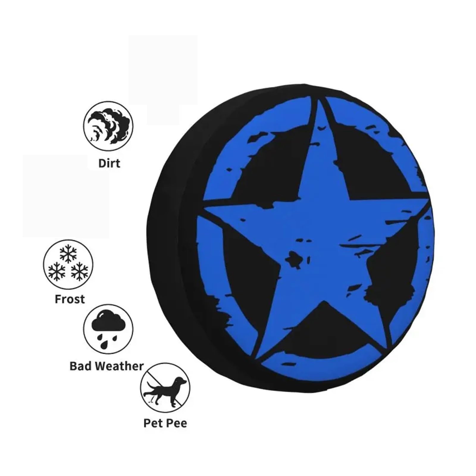 Housse de Pneu 4WD 4x4 RV, Protecteur de Roue de Secours 14 "15" 16 "Pouces(6,16 inch)