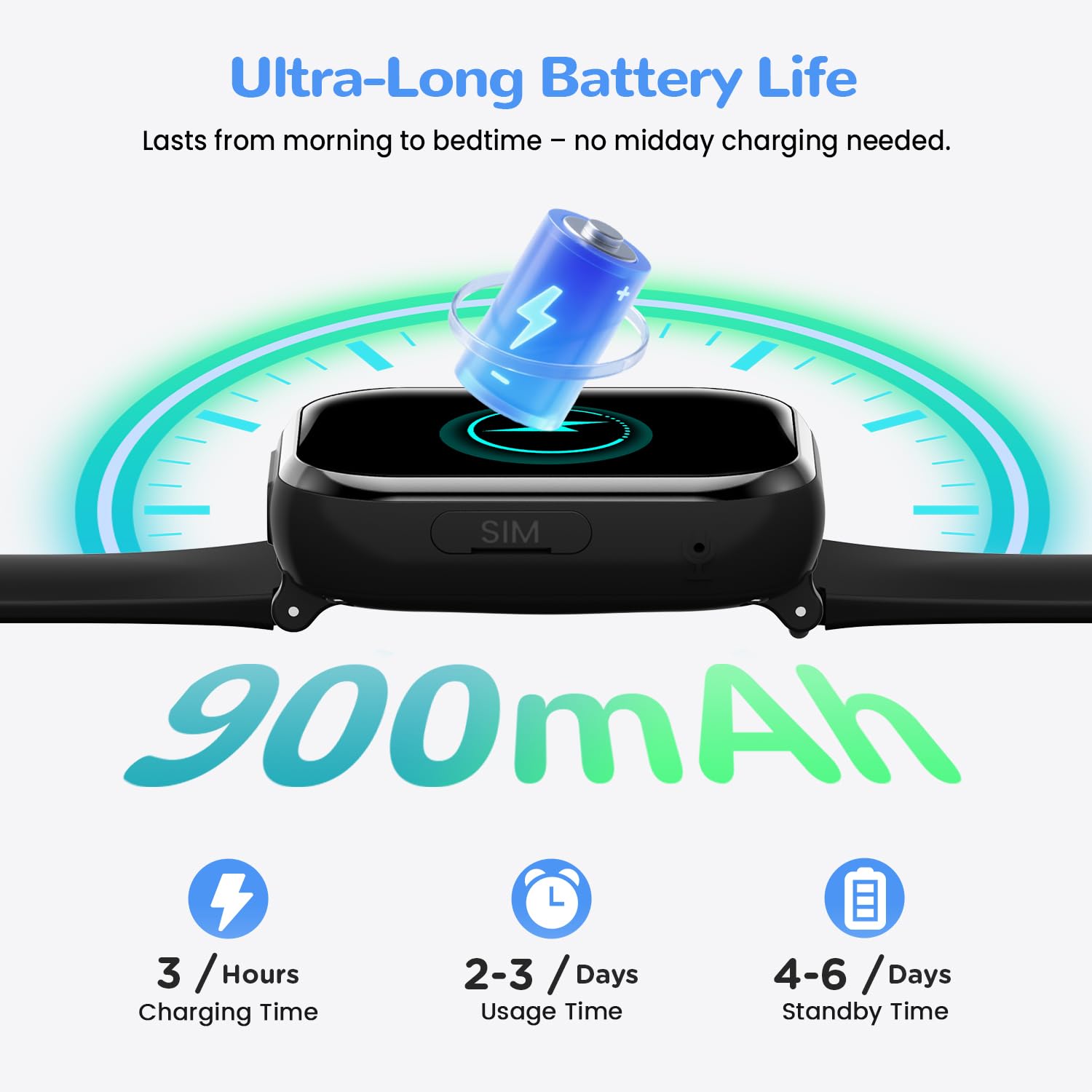 4G Montre Connectée Enfant, Montre Telephone Enfant avec GPS, Appel Vidéo, Chat Vocal, Double Caméra, SOS, Mode École, Podomètre, Réveil, Appareil Photo, IP68, Smartwatch pour Garçons Filles, Noir