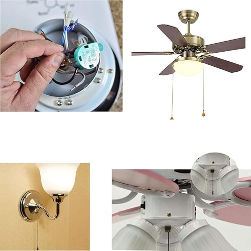 Miniatura 7 de Interruptor de luz de ventilador de techo, interruptor de cadena Zing Ear Pull Chain Switch ZE-109, velocidad de encendido y apagado con cadena de