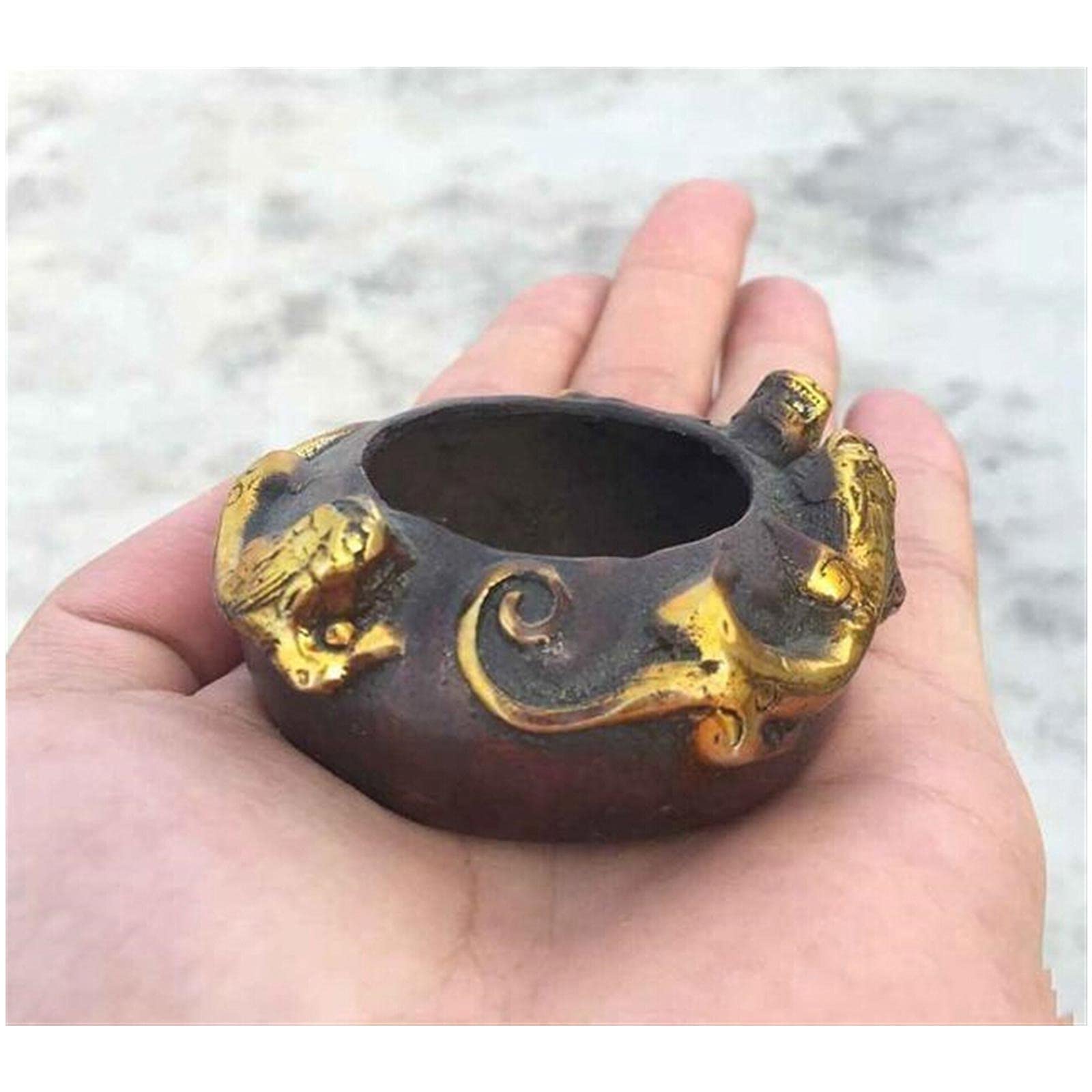 Posacenere，Decorazione Craft Regalo Antico vassoio di cenere della centrarista del posacenere dell'articolo del drago dorato antico adatto per il titolare della cenere delle sigarette Decorazioni dell