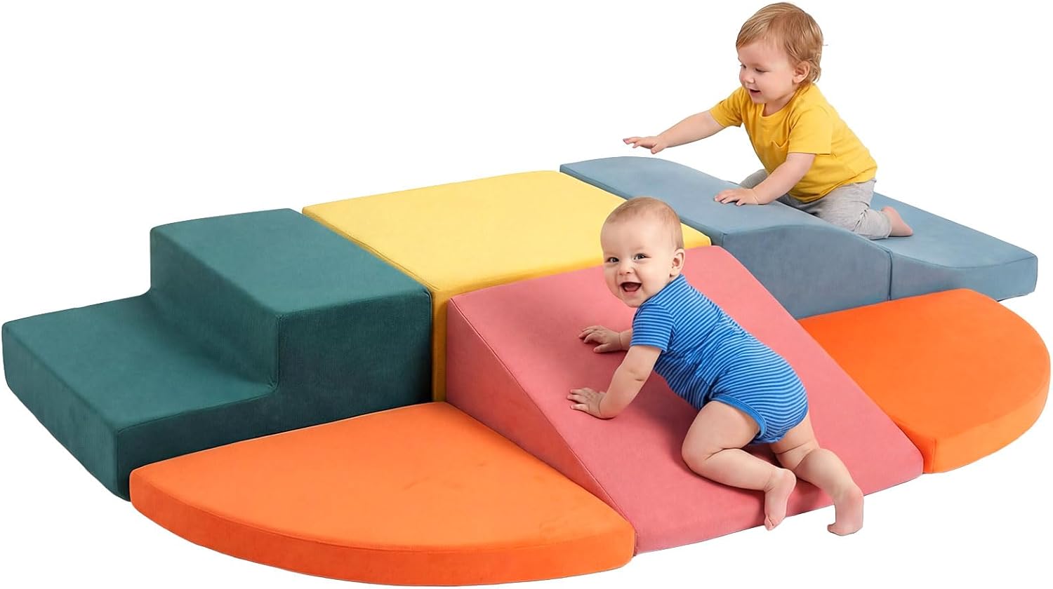 Foam Climbing Blocks for Toddlers, 6-Piece Climbing Toys for 1 Year Old, Soft Play Set Indoor Gym Equipment for Toddler1-3