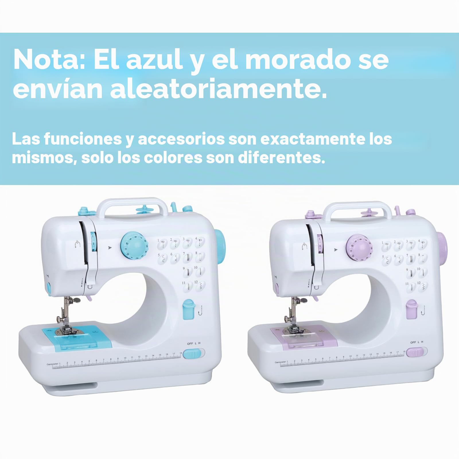 Maquina De Coser Electrica Portatil, 12 Puntadas Mini Máquina De Coser Für Principiantes Y Niños, Profesional Velocidad Ajustable Doble Línea Maquina Coser Con Luz LED Y Pedal Für Familiar