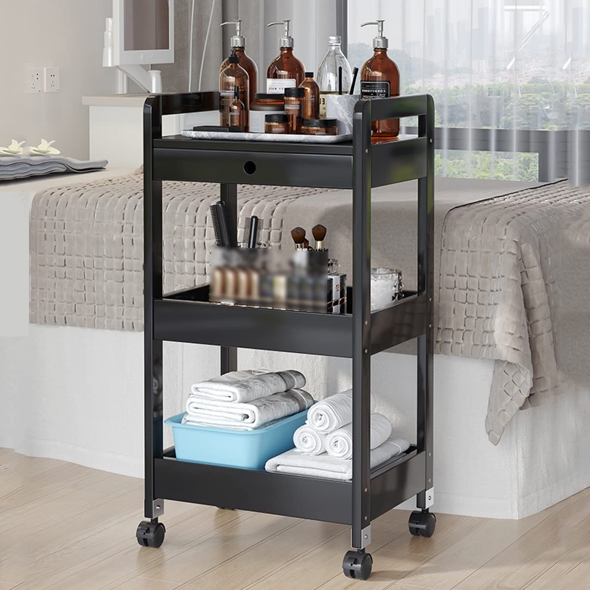 Carrello con carrello Ders Rolling per Spa Ospedale Clinica Odontoiatrica - Nero le Beau Trolley per uso professionale