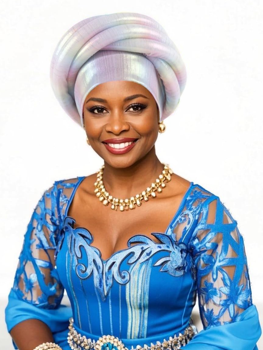 African Headscarf Auto Gele Big Braid Women'S Twisted Headscarf Elastic Soft Headdress Black History Month Headscar