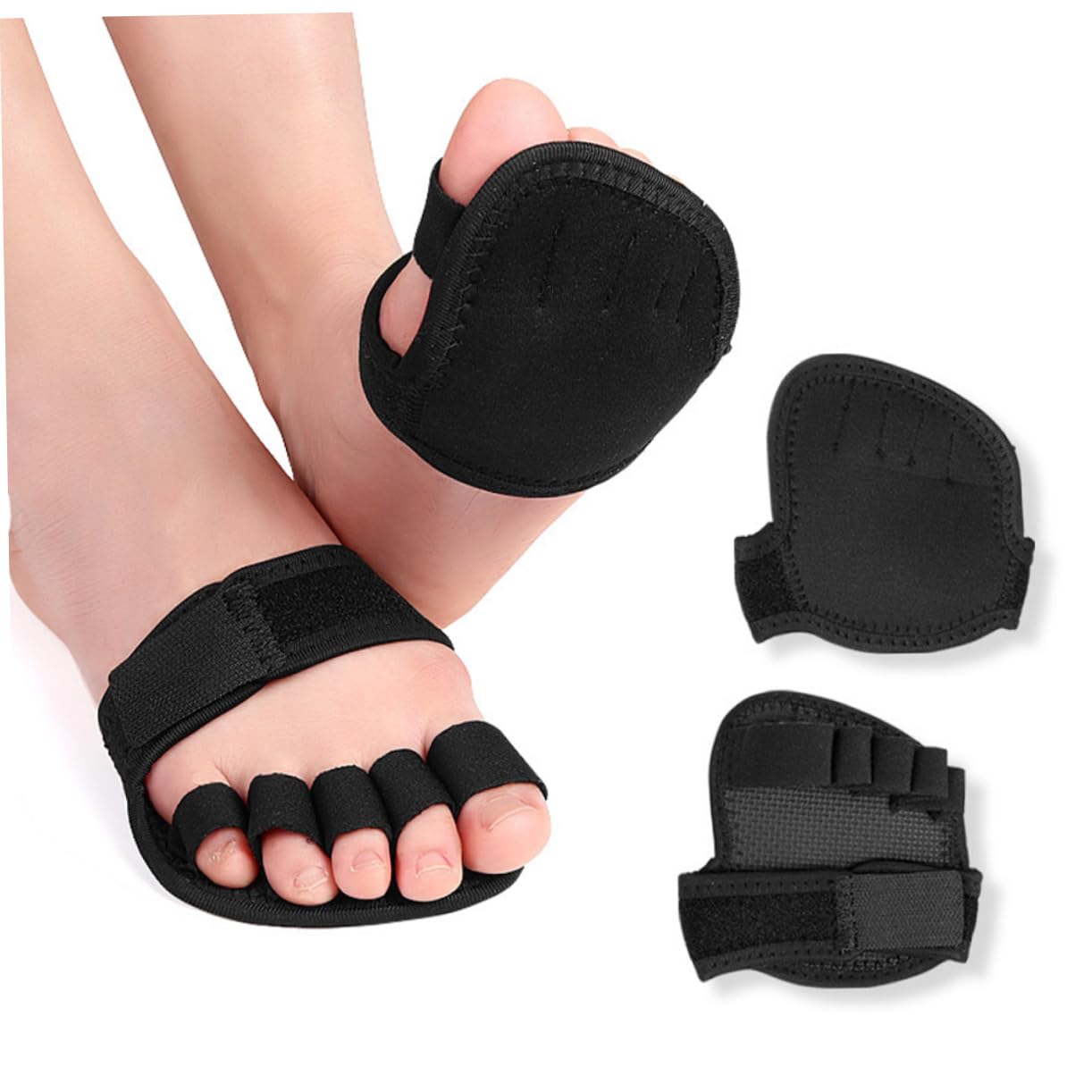 Baluue 5paare Rutschfeste Fußpolster Für Ballett Und Tanz Halbe Fußsocken Mit Zehenring Vorfußpolster Zur Dämpfung Und Schmerzlinderung Für Damen