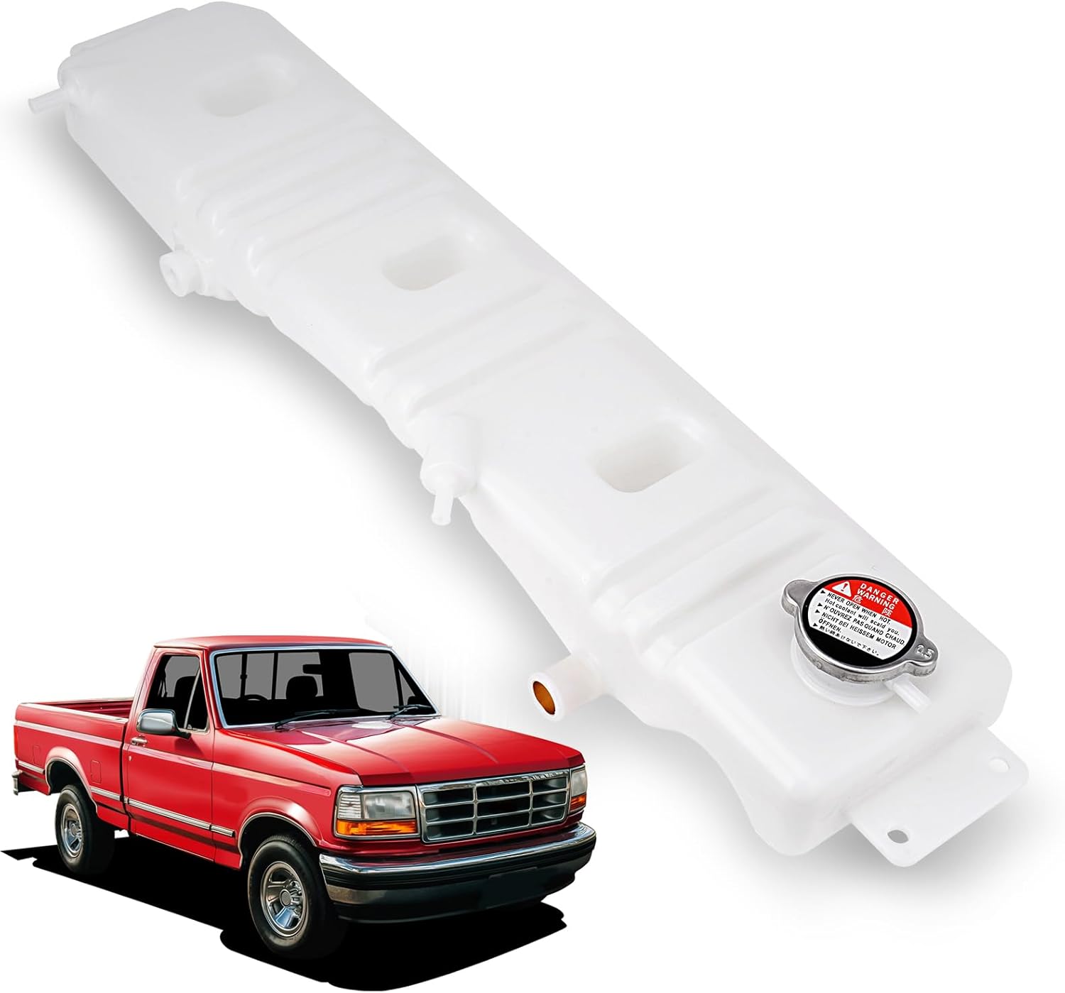 Radiator Overflow Reservoir Bottle Coolant Expansion Tank with Cap Compatible with Ford Truck F600 F700 F800 B600 B700 B800 1980-1998 Replace# F5HT-8A080-HA F6HZ-8A080-B F5HZ-8A080-C