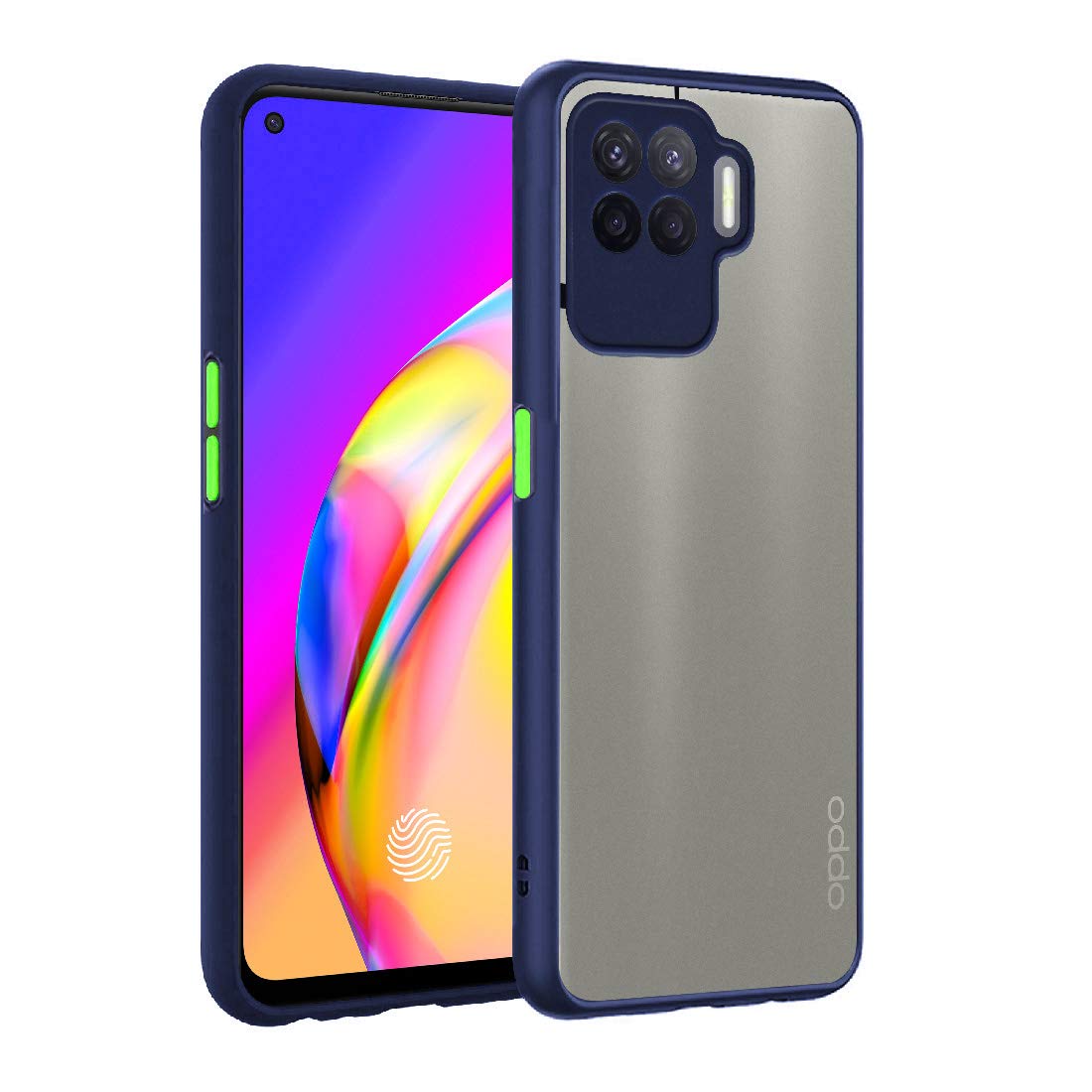 Casotec Matte Finish Shockproof Hard Back and Side Soft Smoke Back Case Cover for Oppo F19 Pro - Blue (B091TJG1ZJ) Amazon Price History, Amazon Price Tracker