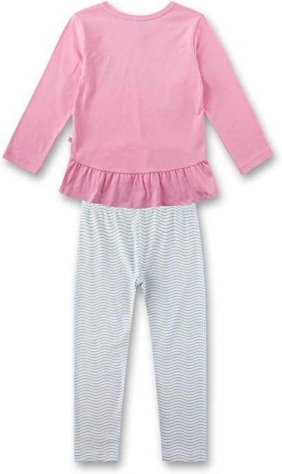 Sanetta Mädchen Schlafanzug Langarm - Bio-Baumwolle Pyjama Rosa