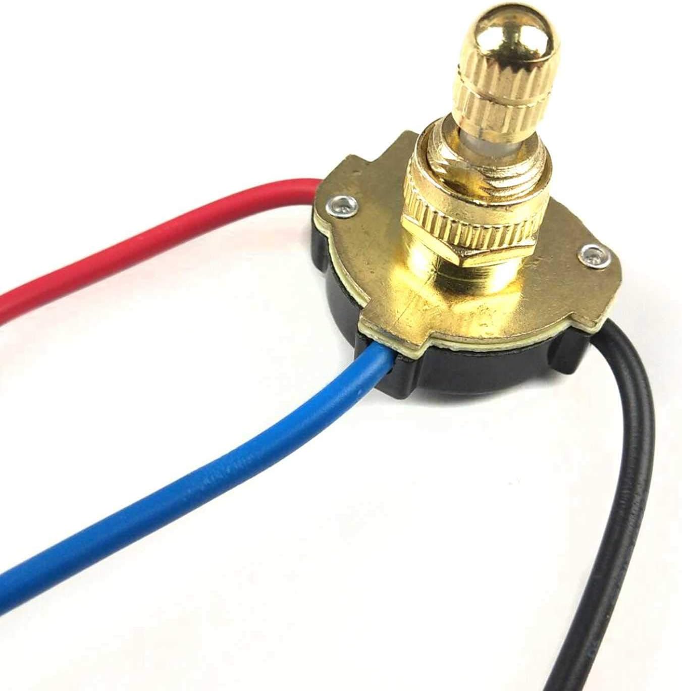 LS LOVINSTAR Zing Ear ZE-136M 3/8 3-Way Push Button Rotary Switch Light Lamp（ Brass）